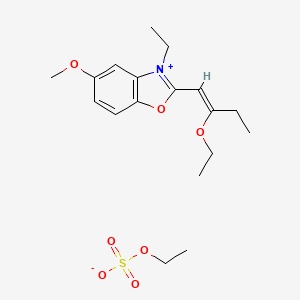 molecular formula C18H27NO7S B3824091 2-(2-ethoxy-1-buten-1-yl)-3-ethyl-5-methoxy-1,3-benzoxazol-3-ium ethyl sulfate 