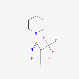 molecular formula C9H10F6N2 B3824107 1-[2,2-bis(trifluoromethyl)-2H-aziren-3-yl]piperidine 