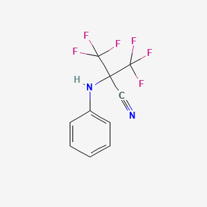 molecular formula C10H6F6N2 B3824111 2-anilino-3,3,3-trifluoro-2-(trifluoromethyl)propanenitrile 