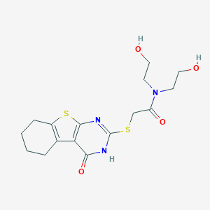 N,N-bis(2-hydroxyethyl)-2-[(4-oxo-5,6,7,8-tetrahydro-3H-[1]benzothiolo[2,3-d]pyrimidin-2-yl)sulfanyl]acetamide