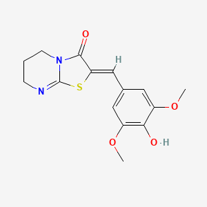 molecular formula C15H16N2O4S B3824136 2-(4-hydroxy-3,5-dimethoxybenzylidene)-6,7-dihydro-5H-[1,3]thiazolo[3,2-a]pyrimidin-3(2H)-one 