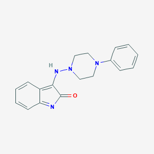 molecular formula C18H18N4O B382414 3-[(4-phenylpiperazin-1-yl)amino]indol-2-one 