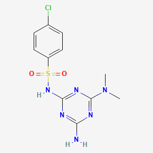 molecular formula C11H13ClN6O2S B3824151 N-[4-amino-6-(dimethylamino)-1,3,5-triazin-2-yl]-4-chlorobenzenesulfonamide 