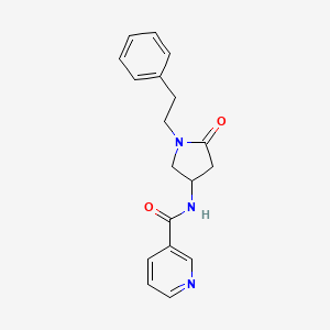 molecular formula C18H19N3O2 B3824158 N-[5-oxo-1-(2-phenylethyl)-3-pyrrolidinyl]nicotinamide 