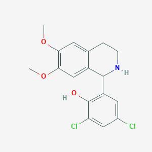 molecular formula C17H17Cl2NO3 B3824162 2,4-dichloro-6-(6,7-dimethoxy-1,2,3,4-tetrahydro-1-isoquinolinyl)phenol 