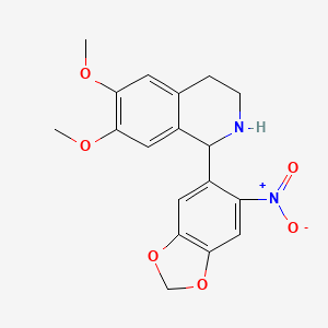 6,7-dimethoxy-1-(6-nitro-1,3-benzodioxol-5-yl)-1,2,3,4-tetrahydroisoquinoline