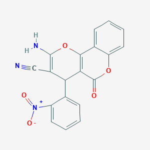 molecular formula C19H11N3O5 B3824174 2-amino-4-(2-nitrophenyl)-5-oxo-4H,5H-pyrano[3,2-c]chromene-3-carbonitrile CAS No. 315245-13-7