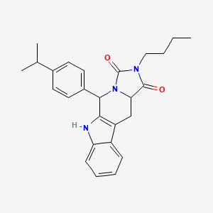molecular formula C26H29N3O2 B3824184 2-butyl-5-(4-isopropylphenyl)-5,6,11,11a-tetrahydro-1H-imidazo[1',5':1,6]pyrido[3,4-b]indole-1,3(2H)-dione 