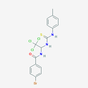molecular formula C17H15BrCl3N3OS B3824200 4-bromo-N-[2,2,2-trichloro-1-({[(4-methylphenyl)amino]carbonothioyl}amino)ethyl]benzamide 