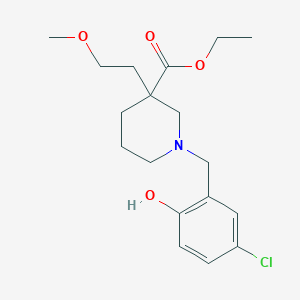 molecular formula C18H26ClNO4 B3824222 ethyl 1-(5-chloro-2-hydroxybenzyl)-3-(2-methoxyethyl)-3-piperidinecarboxylate 