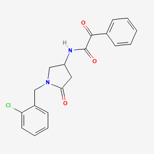 molecular formula C19H17ClN2O3 B3824261 N-[1-(2-chlorobenzyl)-5-oxo-3-pyrrolidinyl]-2-oxo-2-phenylacetamide 