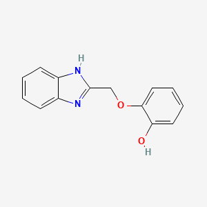 molecular formula C14H12N2O2 B3824309 2-(1H-benzimidazol-2-ylmethoxy)phenol 
