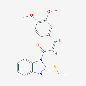 1-[3-(3,4-dimethoxyphenyl)acryloyl]-2-(ethylsulfanyl)-1H-benzimidazole