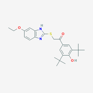1-(3,5-ditert-butyl-4-hydroxyphenyl)-2-[(6-ethoxy-1H-benzimidazol-2-yl)sulfanyl]ethanone