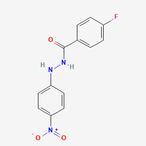 molecular formula C13H10FN3O3 B3824386 4-fluoro-N'-(4-nitrophenyl)benzohydrazide 