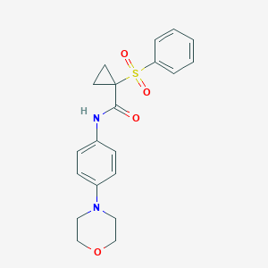 molecular formula C20H22N2O4S B382439 N-[4-(4-morpholinyl)phenyl]-1-(phenylsulfonyl)cyclopropanecarboxamide CAS No. 326007-46-9