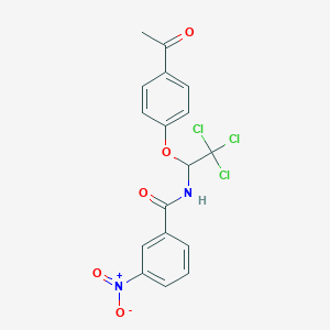 molecular formula C17H13Cl3N2O5 B3824432 N-[1-(4-acetylphenoxy)-2,2,2-trichloroethyl]-3-nitrobenzamide 