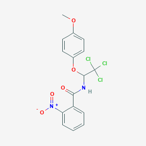 molecular formula C16H13Cl3N2O5 B3824440 2-nitro-N-[2,2,2-trichloro-1-(4-methoxyphenoxy)ethyl]benzamide 