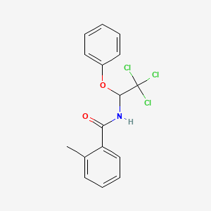molecular formula C16H14Cl3NO2 B3824455 2-methyl-N-(2,2,2-trichloro-1-phenoxyethyl)benzamide 