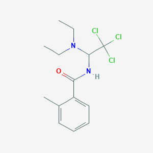 molecular formula C14H19Cl3N2O B3824456 2-methyl-N-[2,2,2-trichloro-1-(diethylamino)ethyl]benzamide 