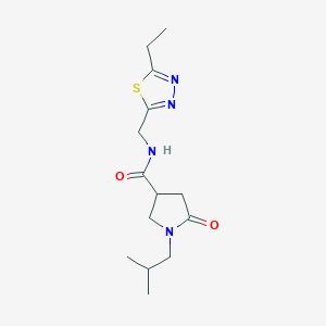 molecular formula C14H22N4O2S B3824468 N-[(5-ethyl-1,3,4-thiadiazol-2-yl)methyl]-1-isobutyl-5-oxopyrrolidine-3-carboxamide 