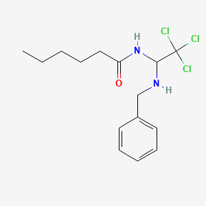 N-[1-(benzylamino)-2,2,2-trichloroethyl]hexanamide