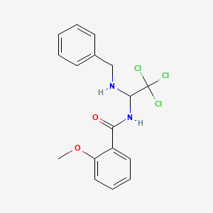 molecular formula C17H17Cl3N2O2 B3824506 N-[1-(benzylamino)-2,2,2-trichloroethyl]-2-methoxybenzamide 