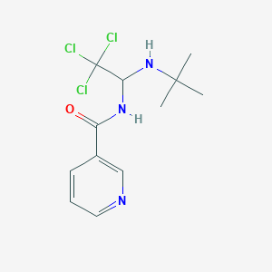 molecular formula C12H16Cl3N3O B3824516 N-[1-(tert-butylamino)-2,2,2-trichloroethyl]nicotinamide 
