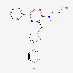 molecular formula C22H19ClN2O4 B3824522 N-(2-[5-(4-chlorophenyl)-2-furyl]-1-{[(2-hydroxyethyl)amino]carbonyl}vinyl)benzamide 
