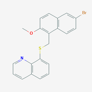 molecular formula C21H16BrNOS B382453 8-{[(6-Bromo-2-methoxynaphthalen-1-yl)methyl]sulfanyl}quinoline CAS No. 342781-04-8