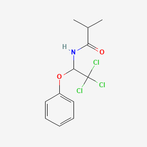 molecular formula C12H14Cl3NO2 B3824531 2-methyl-N-(2,2,2-trichloro-1-phenoxyethyl)propanamide 