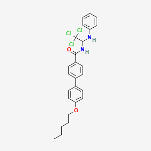 molecular formula C26H27Cl3N2O2 B3824547 N-(1-anilino-2,2,2-trichloroethyl)-4'-(pentyloxy)-4-biphenylcarboxamide 