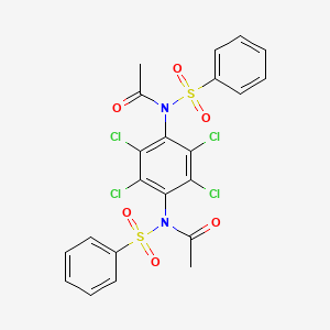 molecular formula C22H16Cl4N2O6S2 B3824562 N,N'-(2,3,5,6-tetrachloro-1,4-phenylene)bis[N-(phenylsulfonyl)acetamide] 