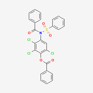 molecular formula C26H16Cl3NO5S B3824564 4-[benzoyl(phenylsulfonyl)amino]-2,3,6-trichlorophenyl benzoate 