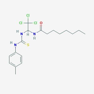 molecular formula C18H26Cl3N3OS B3824566 N-[2,2,2-trichloro-1-({[(4-methylphenyl)amino]carbonothioyl}amino)ethyl]octanamide 