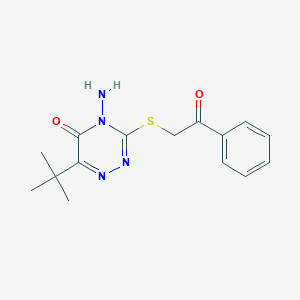 molecular formula C15H18N4O2S B382458 4-amino-6-tert-butyl-3-[(2-oxo-2-phenylethyl)sulfanyl]-1,2,4-triazin-5(4H)-one 