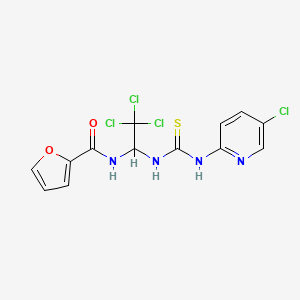 molecular formula C13H10Cl4N4O2S B3824582 N-[2,2,2-trichloro-1-({[(5-chloro-2-pyridinyl)amino]carbonothioyl}amino)ethyl]-2-furamide 