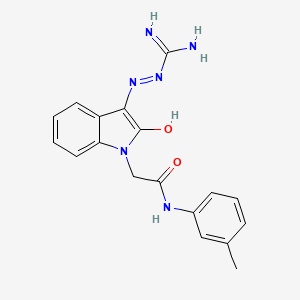 molecular formula C18H18N6O2 B3824583 2-(3-{[amino(imino)methyl]hydrazono}-2-oxo-2,3-dihydro-1H-indol-1-yl)-N-(3-methylphenyl)acetamide 