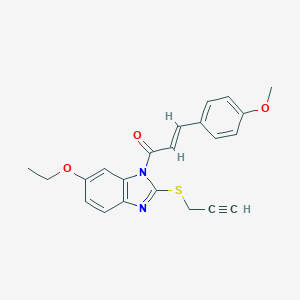 molecular formula C22H20N2O3S B382459 6-ethoxy-1-[3-(4-methoxyphenyl)acryloyl]-2-(2-propynylsulfanyl)-1H-benzimidazole 