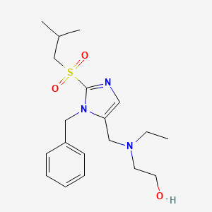 molecular formula C19H29N3O3S B3824592 2-[{[1-benzyl-2-(isobutylsulfonyl)-1H-imidazol-5-yl]methyl}(ethyl)amino]ethanol 