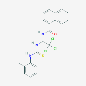molecular formula C21H18Cl3N3OS B3824598 N-[2,2,2-trichloro-1-({[(2-methylphenyl)amino]carbonothioyl}amino)ethyl]-1-naphthamide 
