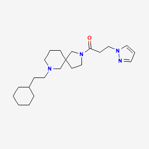 molecular formula C22H36N4O B3824604 7-(2-cyclohexylethyl)-2-[3-(1H-pyrazol-1-yl)propanoyl]-2,7-diazaspiro[4.5]decane 