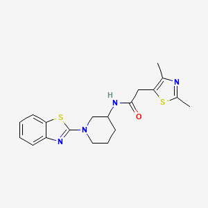 molecular formula C19H22N4OS2 B3824620 N-[1-(1,3-benzothiazol-2-yl)-3-piperidinyl]-2-(2,4-dimethyl-1,3-thiazol-5-yl)acetamide 