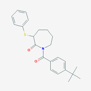 1-(4-Tert-butylbenzoyl)-3-(phenylthio)azepan-2-one