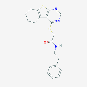 N-(2-phenylethyl)-2-(5,6,7,8-tetrahydro[1]benzothieno[2,3-d]pyrimidin-4-ylsulfanyl)acetamide