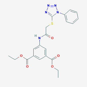 molecular formula C21H21N5O5S B382470 diethyl 5-(2-((1-phenyl-1H-tetrazol-5-yl)thio)acetamido)isophthalate CAS No. 315678-98-9
