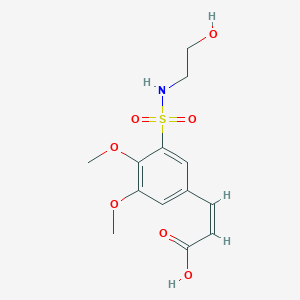 molecular formula C13H17NO7S B382471 (Z)-3-[3-(2-hydroxyethylsulfamoyl)-4,5-dimethoxyphenyl]prop-2-enoic acid 