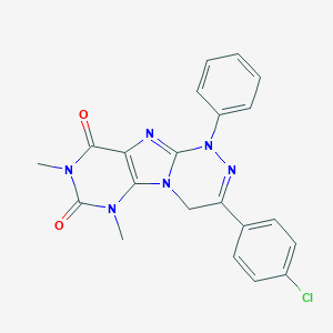 molecular formula C21H17ClN6O2 B382474 3-(4-chlorophenyl)-6,8-dimethyl-1-phenyl-1,6-dihydro[1,2,4]triazino[4,3-e]purine-7,9(4H,8H)-dione 