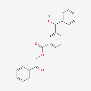 molecular formula C22H18O4 B3824752 2-oxo-2-phenylethyl 3-[hydroxy(phenyl)methyl]benzoate 