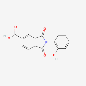 molecular formula C16H11NO5 B3824753 2-(2-hydroxy-4-methylphenyl)-1,3-dioxo-5-isoindolinecarboxylic acid 